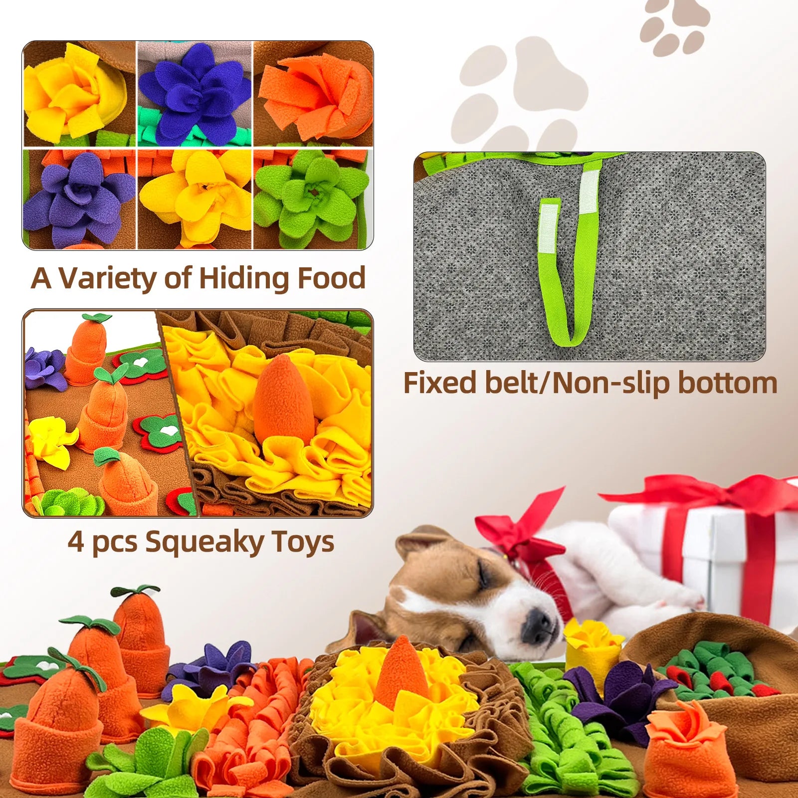 Pet Dog Sniffing Pad Slow Food Training Indoor and Outdoor Activity Toy Soft Pole Wool Fleece to Relieve Stuffy Foraging Pads